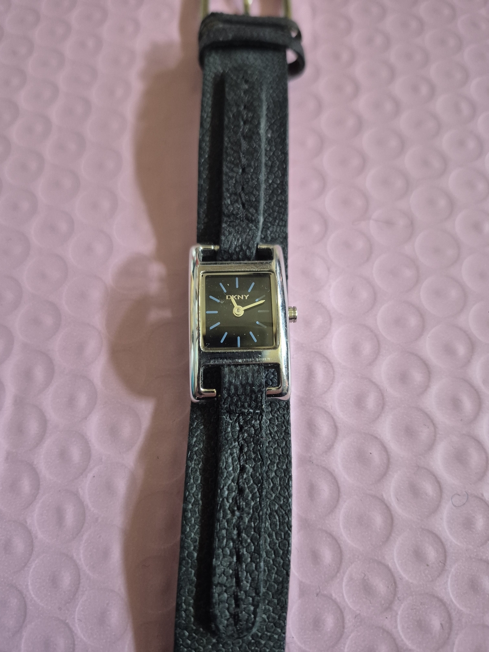 DKNY Black Leather Wrap Watch